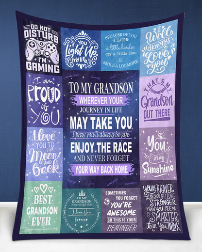 BLANKET FOR GRANDSON – COMFORT & WARMTH GIFT FROM GRANDPARENTS  Sherpa Fleece Quilt Blanket virgo00 (SKUB11-BLK-02)