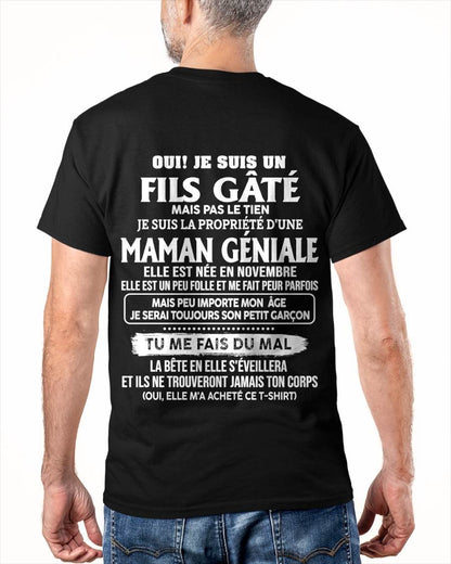 NOVEMBRE T-SHIRT, JE SUIS UN FILS GÂTÉ - DE MAMAN À SON FILS - VIRGO11 (SKU2606-225-11)