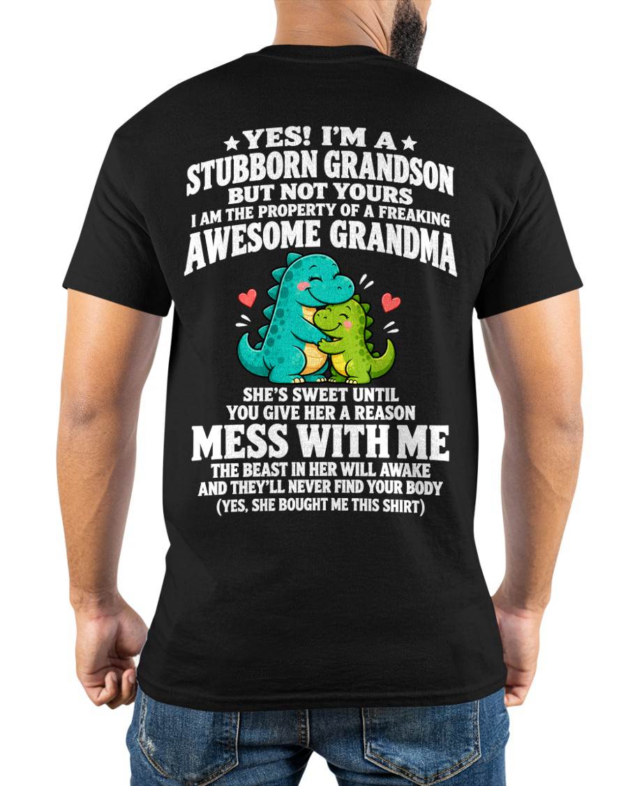SHIRT Stubborn Grandson Of An Awesome Grandma - From Grandma - To Grandson - Virgo00 (SKU2610-59-00)