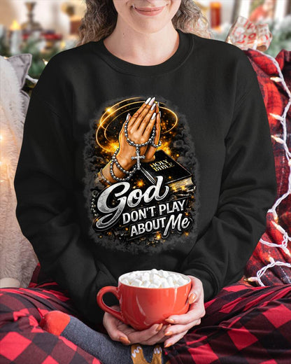 God Dont Play About Me Inspirational Christian Faith T-Shirt- For Women - Virgo00 (SKU2807-NI-07)