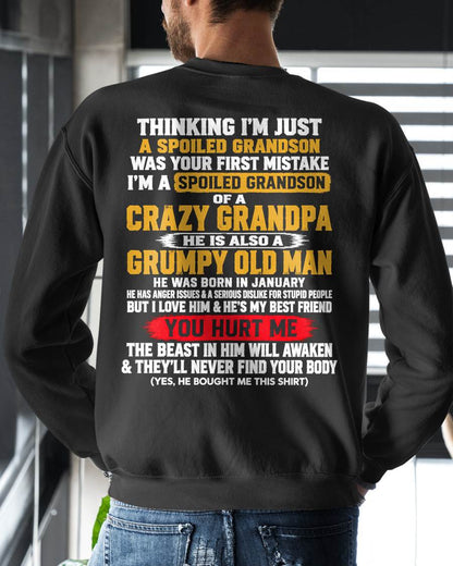 JANUARY SHIRT A Spoiled Grandson - From Grandpa - To Grandson - Virgo01 (SKU2609-60-01)