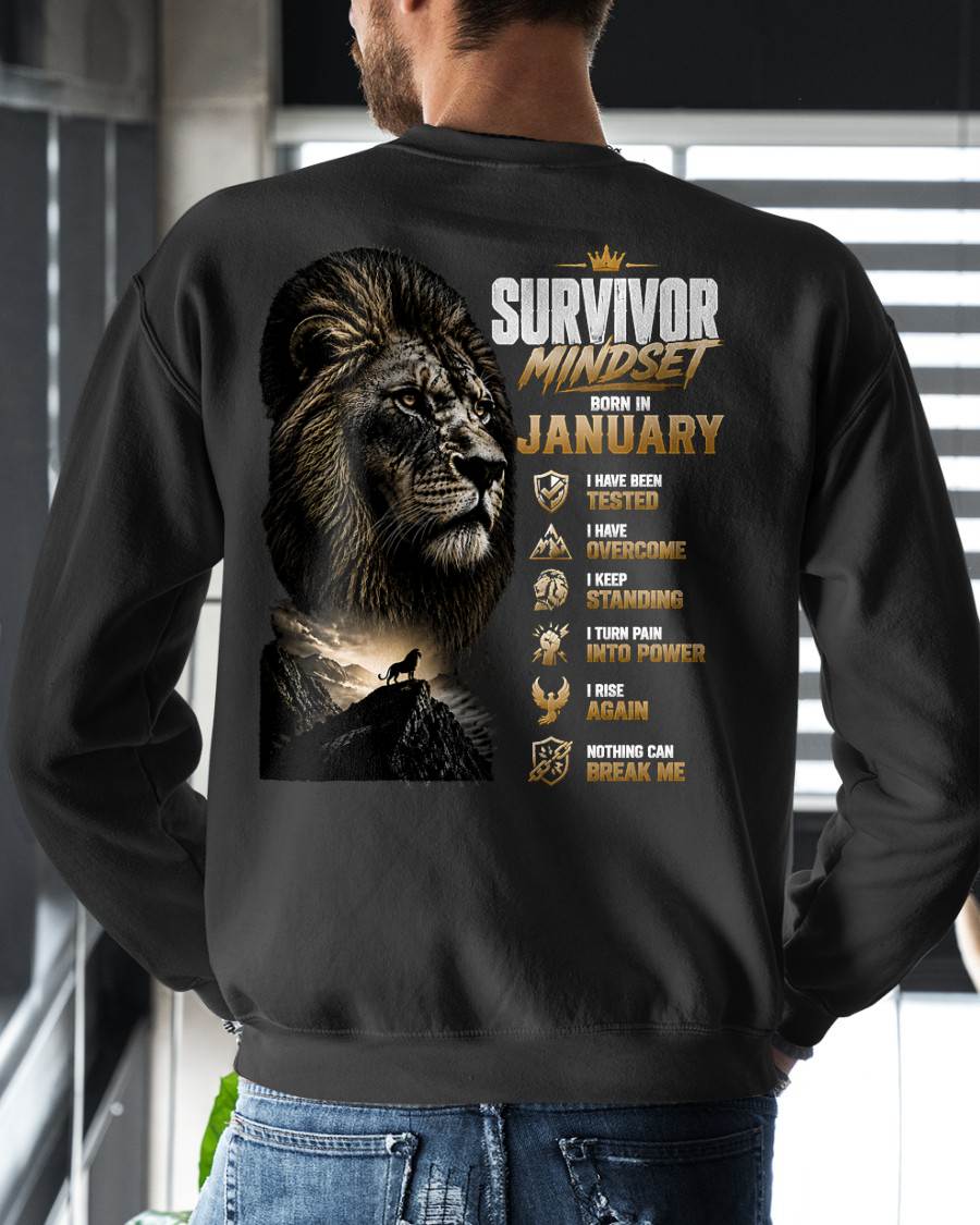 JANUARY SHIRT Survivor Mindset - For Men - Virgo01 (SKU2608-659-01)
