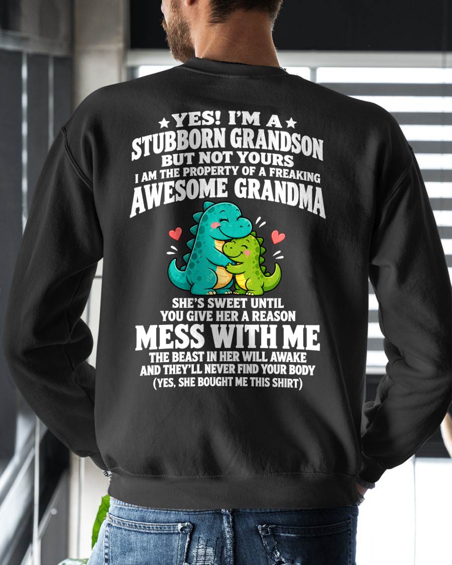 SHIRT Stubborn Grandson Of An Awesome Grandma - From Grandma - To Grandson - Virgo00 (SKU2610-59-00)