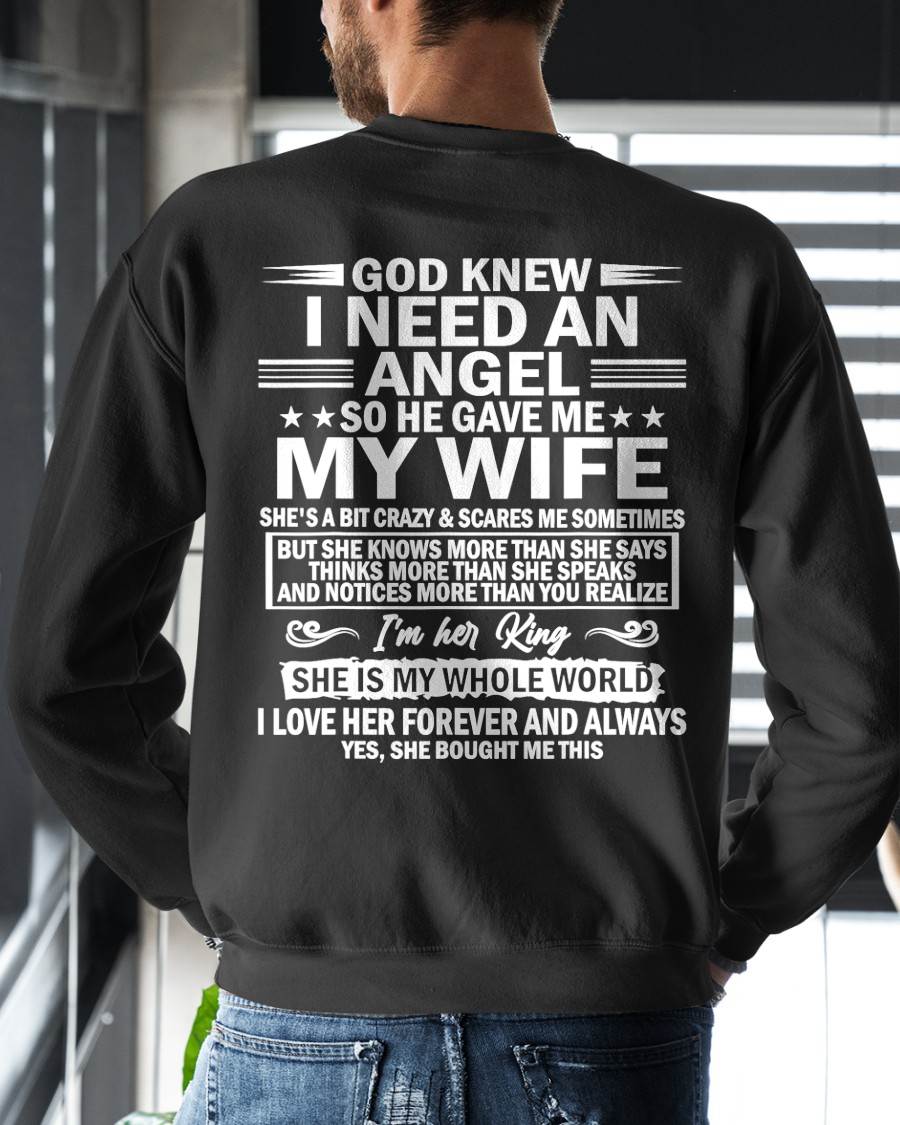 GOD KNEW I NEED AN  ANGEL SO HE GAVE ME MY WIFE - FROM WIFE - virgo00  (SKU2603-302-00)