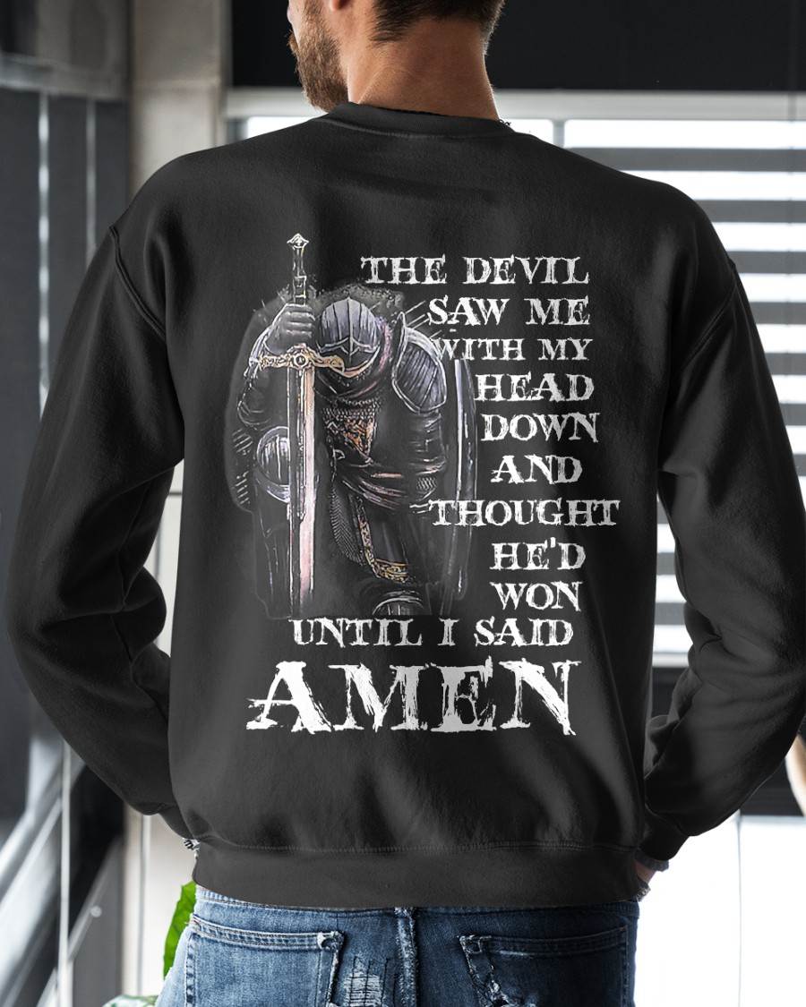 The Devil Saw Me with My Head Down and Thought He'd Won Mens T-Shirt- For Men - Virgo00 (SKU2807-NI-09)