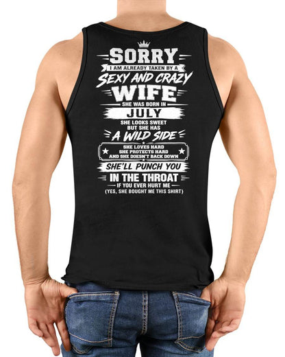 JULY SHIRT Sexy And Crazy Wife - To Wife - From Husband - Virgo07 (SKU2609-257-07)
