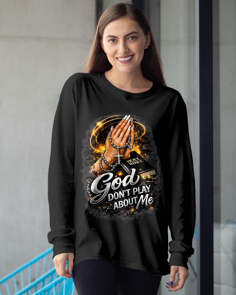 God Dont Play About Me Inspirational Christian Faith T-Shirt- For Women - Virgo00 (SKU2807-NI-07)