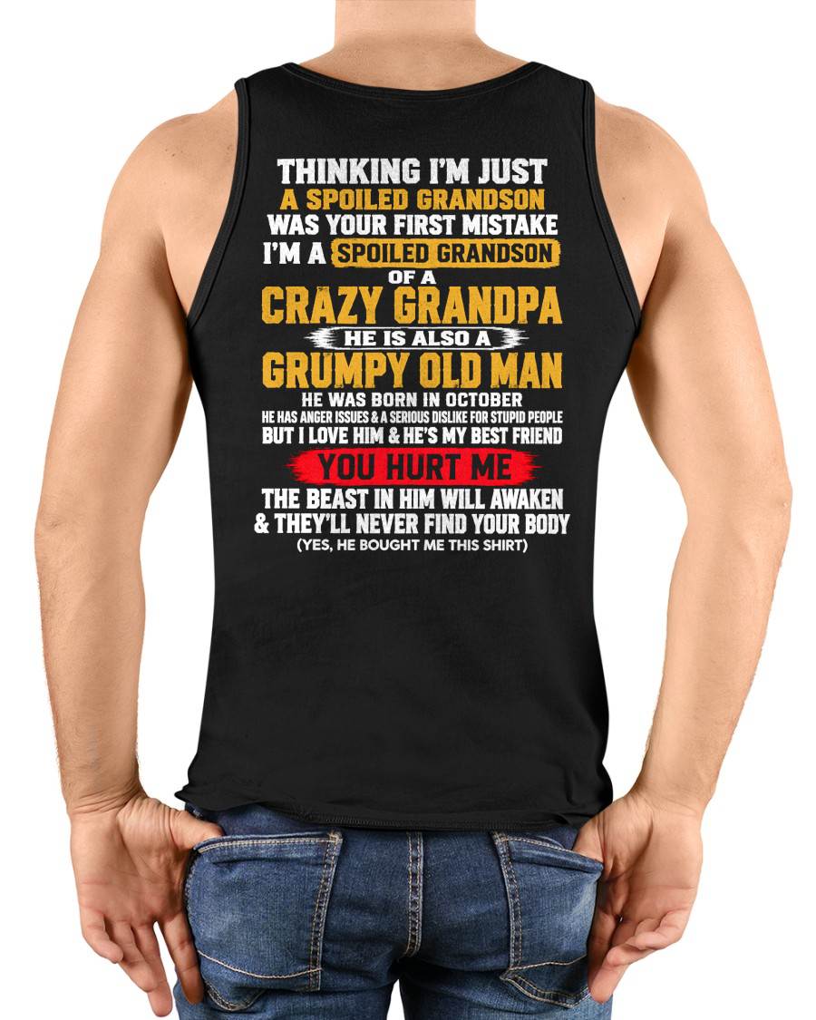 OCTOBER SHIRT A Spoiled Grandson - From Grandpa - To Grandson - Virgo10 (SKU2609-60-10)