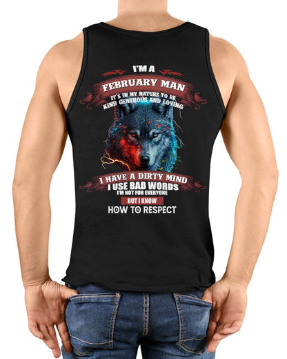 FEBRUARY - KNOW HOW TO RESPECT - BIRTHDAY T-SHIRT FOR MEN - Virgo02 / male (SKU12-162-02)
