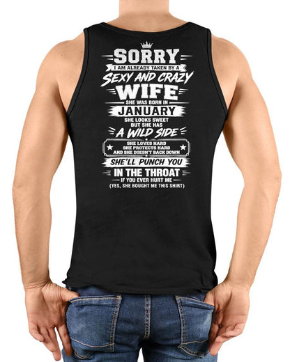 JANUARY SHIRT Sexy And Crazy Wife - To Wife - From Husband - Virgo01 (SKU2609-257-01)