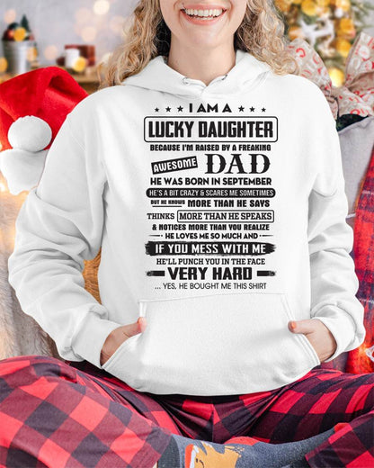 September - Lucky Daughter of Awesome Dad - Perfect Gift For Daughter From Dad - Virgo09 (SKU08-47-09)