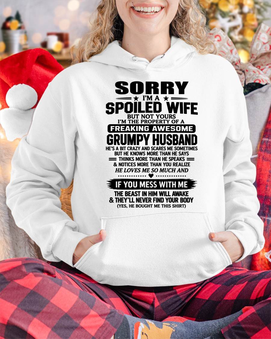 SHIRT Spoiled Wife – Taken By An Awesome Grumpy Husband - From Husband - To Wife - Virgo00 (SKU2610-107-00)