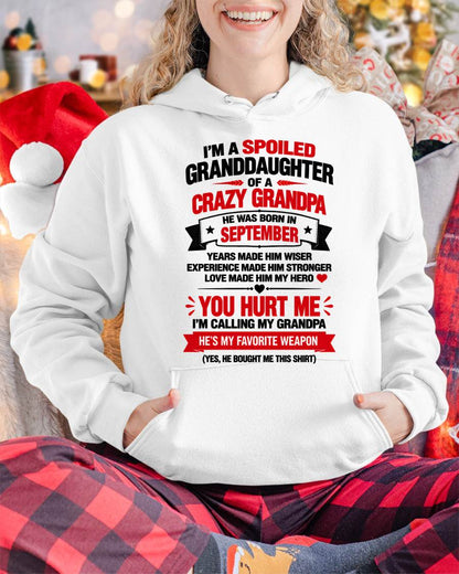SEPTEMBER SHIRT Grandpa Is A Hero - From Grandpa - To Granddaughter - Virgo09 (SKU2609-354-09