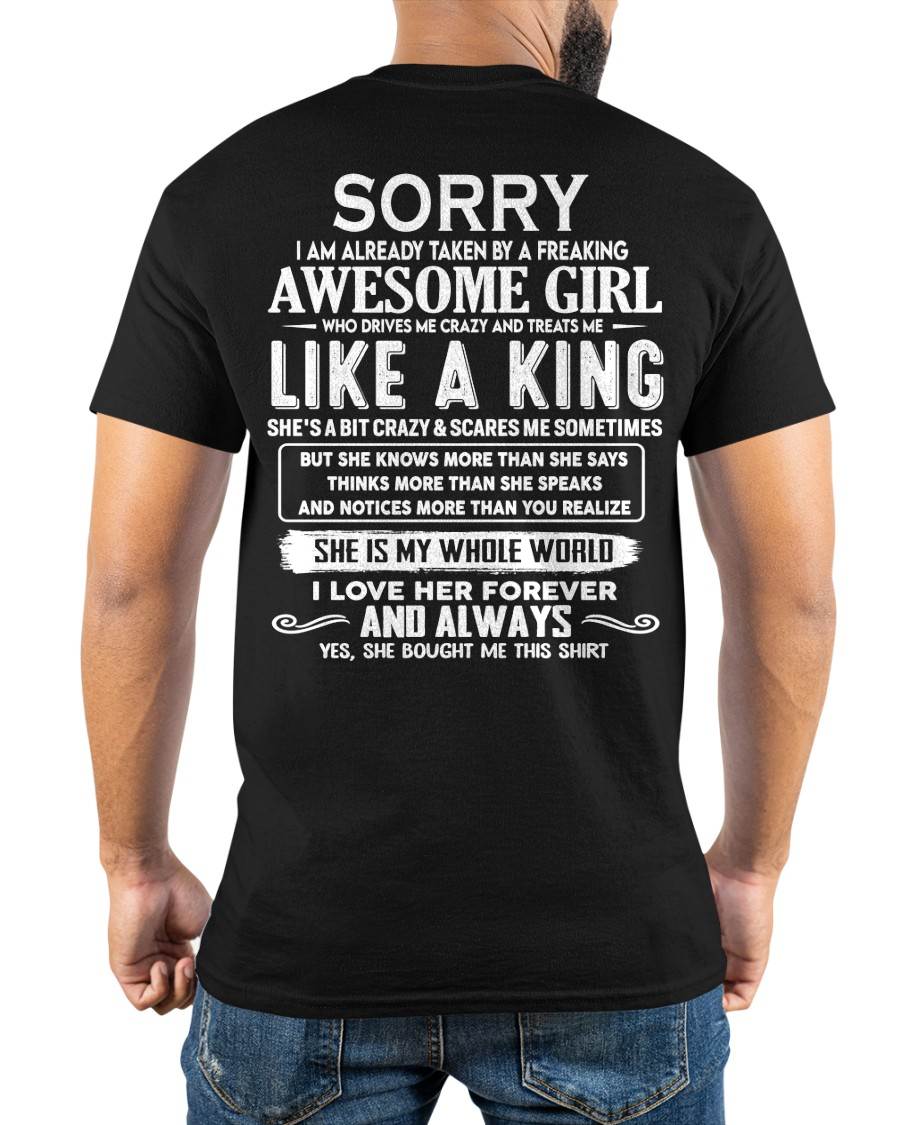 SHIRT Sorry, I Am Already Taken By A Freaking Awesome Girl - From Wife - To Husband - Virgo00 (SKU2602-40-00)