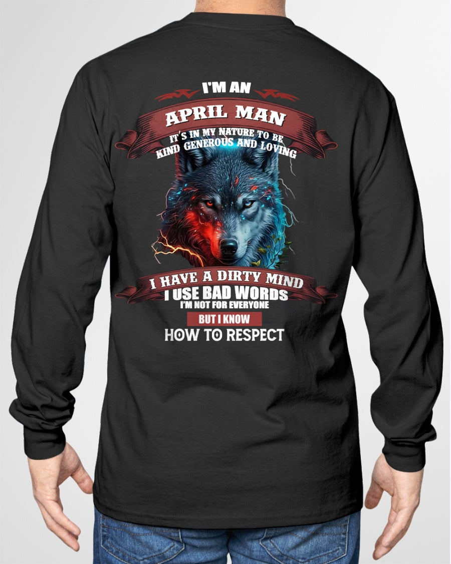 APRIL - KNOW HOW TO RESPECT - BIRTHDAY T-SHIRT FOR MEN - Virgo04 / male (SKU12-162-04)