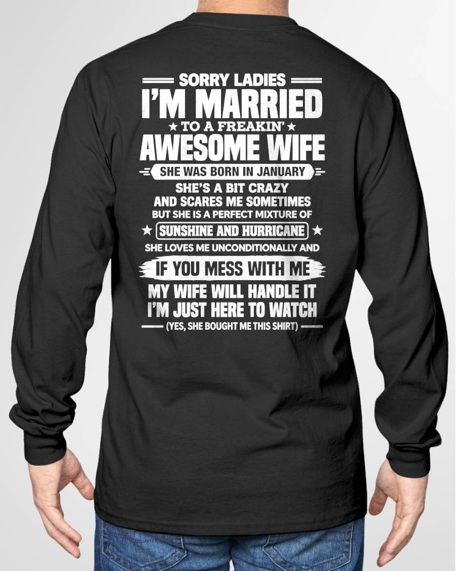 JANUARY SHIRT Sorry Ladies, I’m Married - From Wife - To Husband - Virgo01 (SKU2609-344-01)