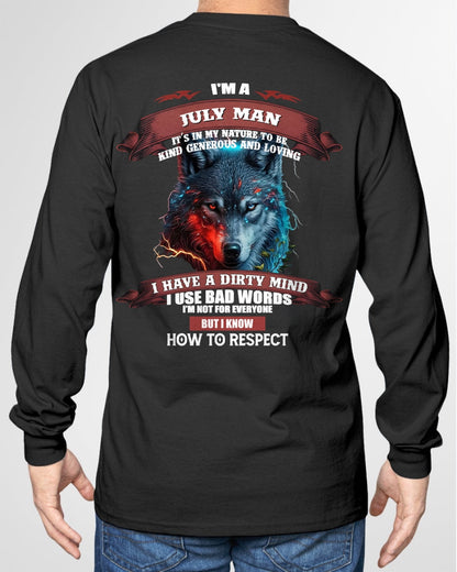 JULY - KNOW HOW TO RESPECT - BIRTHDAY T-SHIRT FOR MEN - Virgo07 / male (SKU12-162-07)