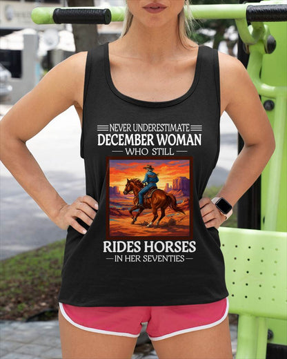 DECEMBER SHIRT, A WOMAN WHO STILL RIDES HORSES IN HER SEVENTIES - Virgo12 (SKU2604-289-12)