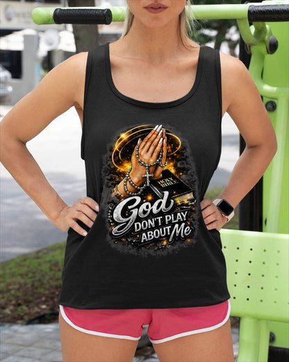 God Dont Play About Me Inspirational Christian Faith T-Shirt- For Women - Virgo00 (SKU2807-NI-07)