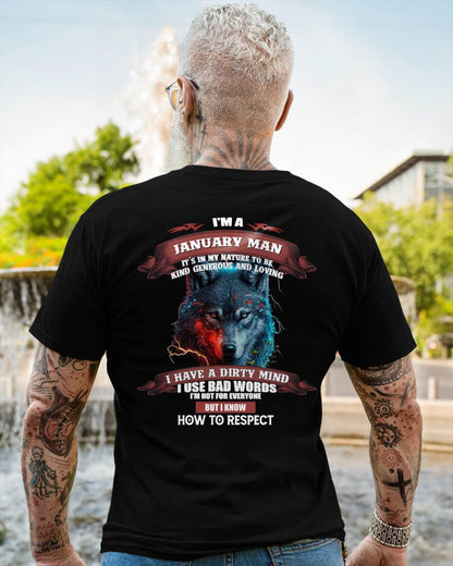JANUARY - KNOW HOW TO RESPECT - BIRTHDAY T-SHIRT FOR MEN - Virgo01 (SKU12-162-01)