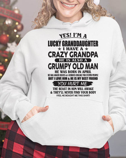 APRIL - LUCKY GRANDDAUGHTER OF CRAZY GRANDPA - PERFECT GIFT FOR YOUR GRANDDAUGHTER FROM GRANDPA - virgo04 (SKU10-150-04)