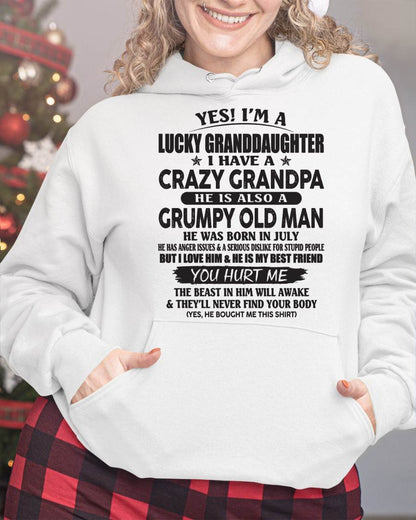 JULY - LUCKY GRANDDAUGHTER OF CRAZY GRANDPA - PERFECT GIFT FOR YOUR GRANDDAUGHTER FROM GRANDPA - virgo07 (SKU10-150-07)
