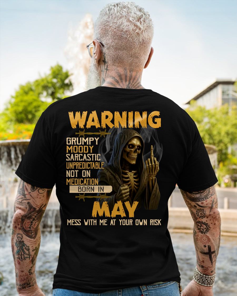 MAY - WARNING GRUMPY MOODY - BIRTHDAY T-SHIRT FOR MEN - Virgo05 (SKU26T-01-07-05)