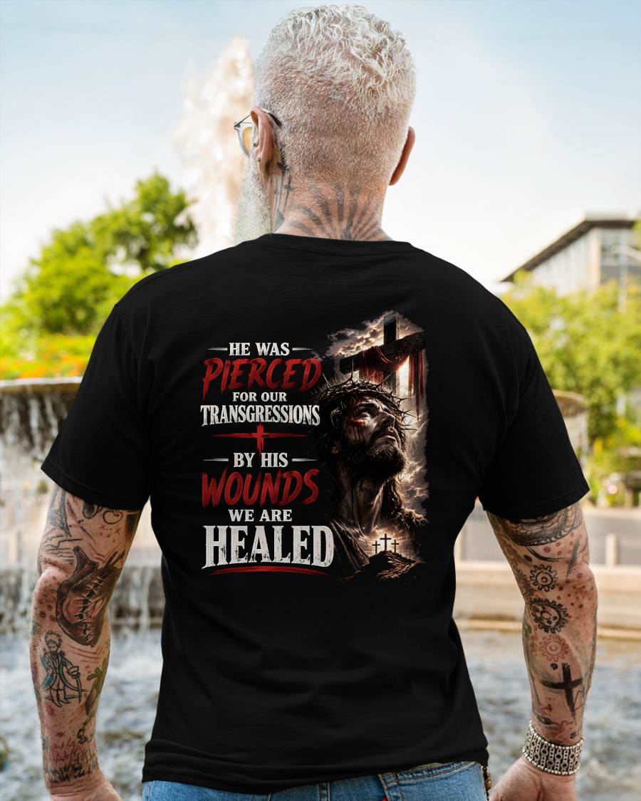 HE WAS PIERCED FOR OUR TRANSGRESSIONS  - CHRISTIAN T-SHIRT - FOR MEN Virgo00 (SKU2608-70)
