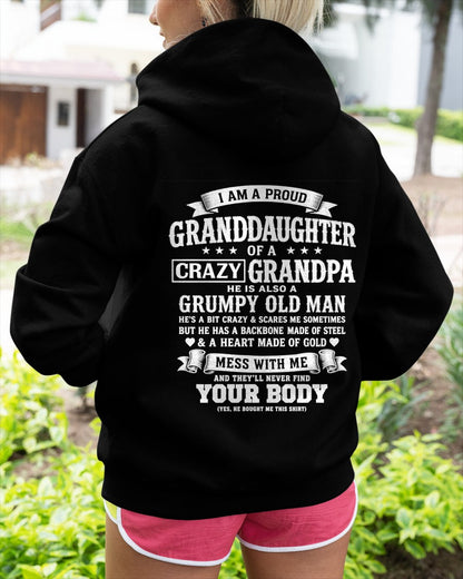 virgo00 - I AM A PROUD GRANDDAUGHTER OF A CRAZY GRANDPA - Birthday Gift From Grandpa - (SKU2606-67-00)
