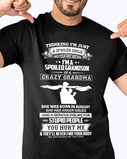 Spoiled by Grandma Shirt August Edition – From Grandma to Grandson virgo08 (SKU-GMS2-08)