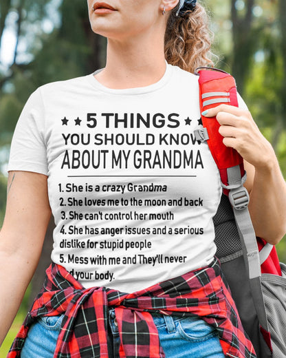 5 THINGS  YOU SHOULD KNOW ABOUT MY GRANDMA - Gift for granddaughter virgo00 (SKU10-18)