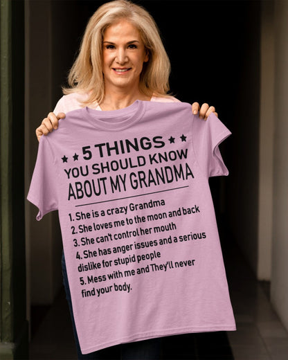 5 THINGS  YOU SHOULD KNOW ABOUT MY GRANDMA - Gift for granddaughter virgo00 (SKU10-18)
