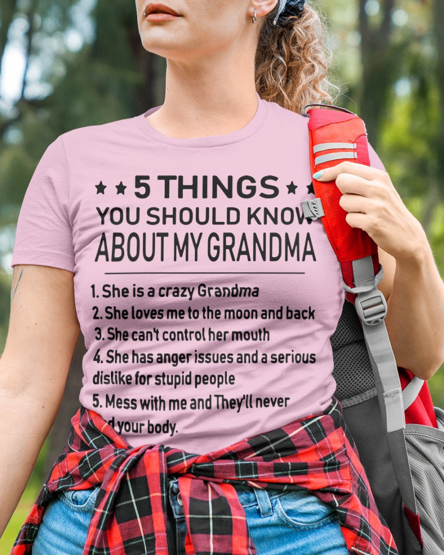 5 THINGS  YOU SHOULD KNOW ABOUT MY GRANDMA - Gift for granddaughter virgo00 (SKU10-18)