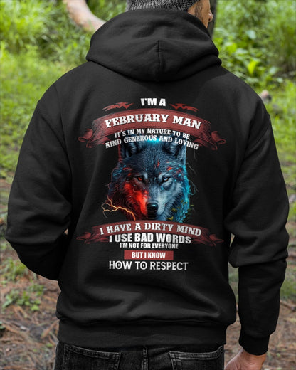 FEBRUARY - KNOW HOW TO RESPECT - BIRTHDAY T-SHIRT FOR MEN - Virgo02 / male (SKU12-162-02)