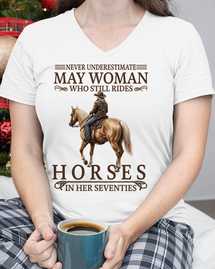 MAY SHIRT, A WOMAN WHO STILL RIDES HORSES IN HER SEVENTIES - Virgo05 (SKU2604-287-05)