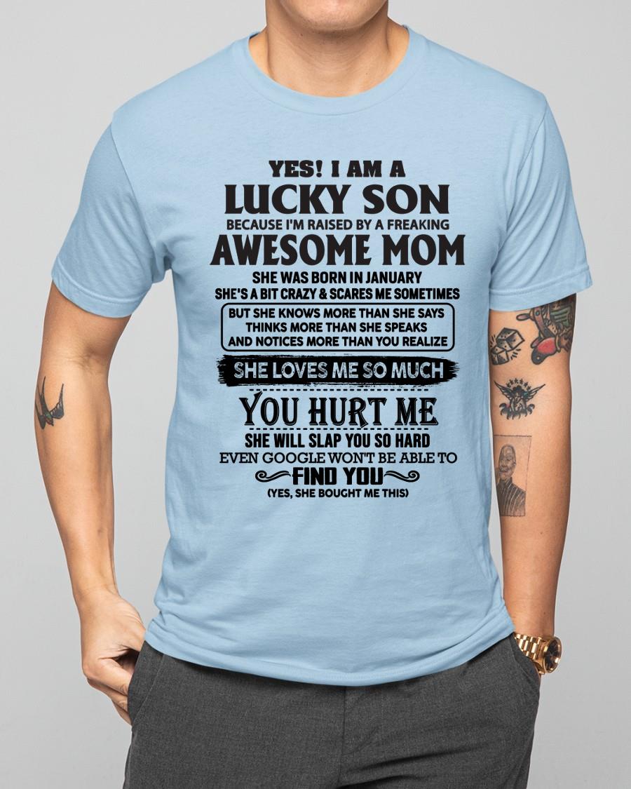 January - Yes! I'm A Lucky Son - Perfect Gift For Your Son From Mom - virgo01 (SKU-LKW-01)
