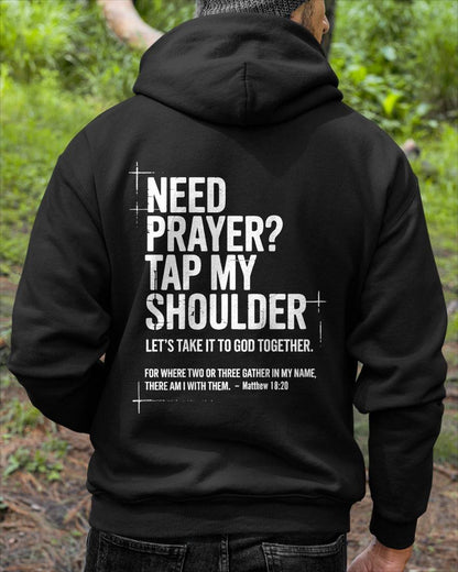 Need Prayer Tap My Shoulder Bible Verse Christian On Back T-Shirt-For Men-Virgo00 (SKU2707-Ni-01)