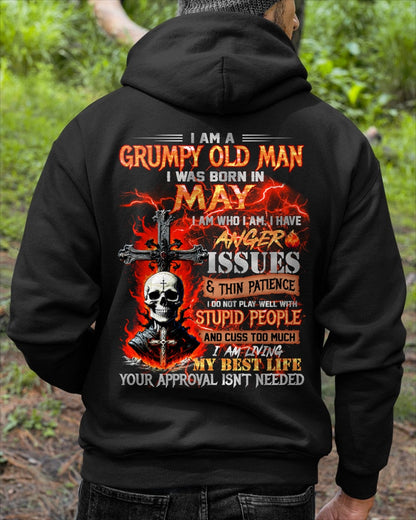 MAY - GRUMPY OLD MAN T-SHIRT - FUNNY SKULL ANGER ISSUES TEE - PERFECT GIFT FOR MEN Virgo05 / male (SKU12-319-05)
