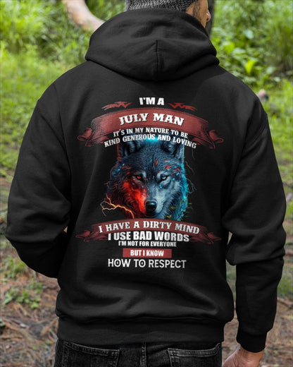 JULY - KNOW HOW TO RESPECT - BIRTHDAY T-SHIRT FOR MEN - Virgo07 / male (SKU12-162-07)