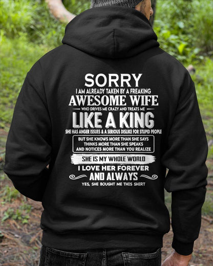 SORRY I AM ALREADY TAKEN BY A FREAKING AWESOME WIFE - GIFT FOR HUSBAND FROM WIFE - virgo00 (SKU2607-218-00)