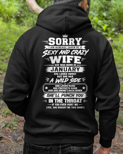 JANUARY SHIRT Sexy And Crazy Wife - To Wife - From Husband - Virgo01 (SKU2609-257-01)