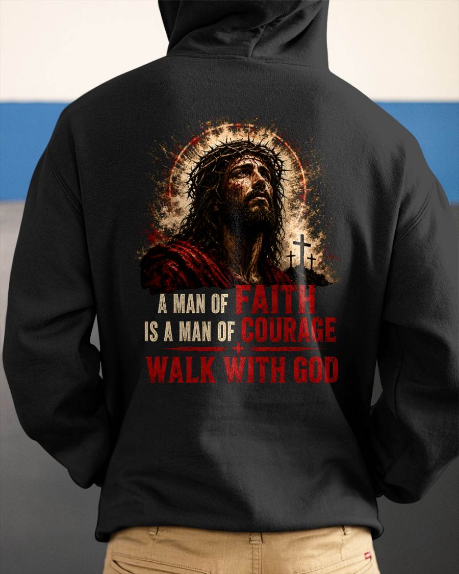 A MAN OF FAITH IS A MAN OF COURAGE  - CHRISTIAN T-SHIRT - FOR MEN Virgo00 (SKU2608-72)