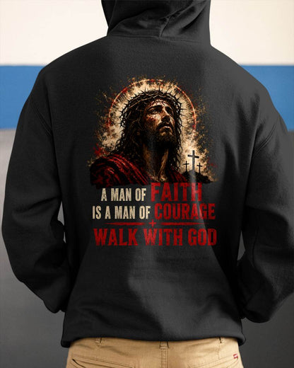 A MAN OF FAITH IS A MAN OF COURAGE  - CHRISTIAN T-SHIRT - FOR MEN Virgo00 (SKU2608-72)