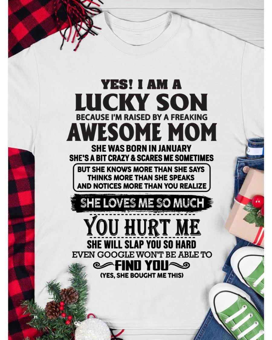 January - Yes! I'm A Lucky Son - Perfect Gift For Your Son From Mom - virgo01 (SKU-LKW-01)