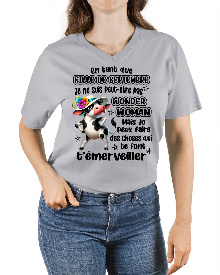 SEPTEMBRE SHIRT Je ne suis peut-être pas WONDER WOMAN - Virgo09 (SKU2605-39-09)
