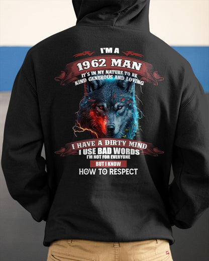 BORN IN 1962 - KNOW HOW TO RESPECT - BIRTHDAY T-SHIRT FOR MEN - Us1962 (SKU12-286-1962)