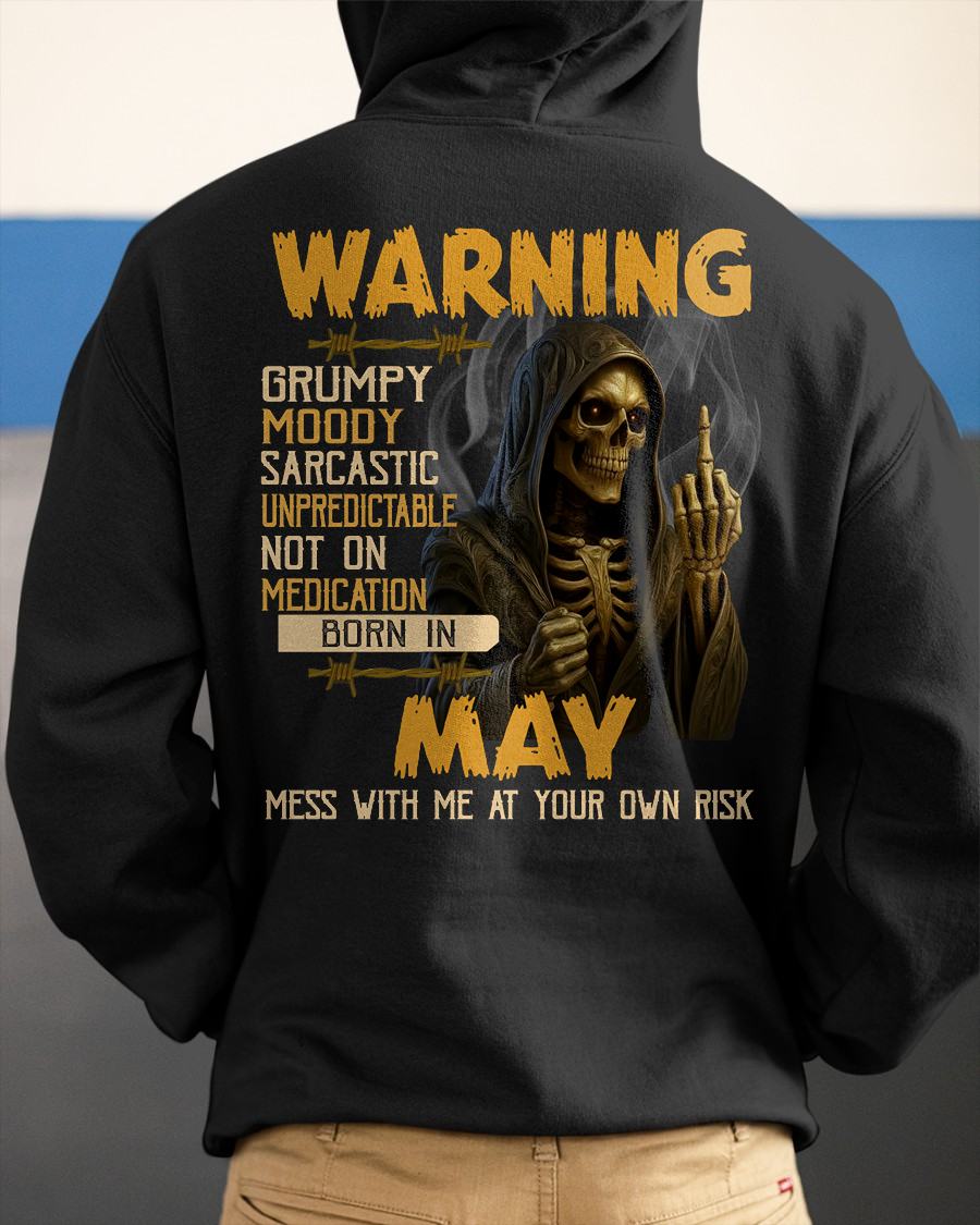 MAY - WARNING GRUMPY MOODY - BIRTHDAY T-SHIRT FOR MEN - Virgo05 (SKU26T-01-07-05)