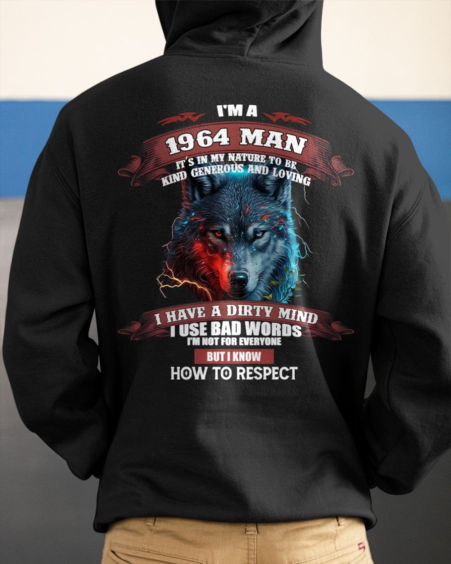 BORN IN 1964 - KNOW HOW TO RESPECT - BIRTHDAY T-SHIRT FOR MEN - Us1964 (SKU12-286-1964)