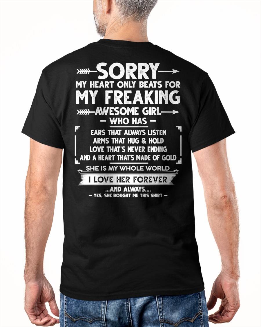 SORRY MY HEART ONLY BEATS FOR MY FREAKING AWESOME GIRL - FROM WIFE - virgo00 (SKU2603-15-00)