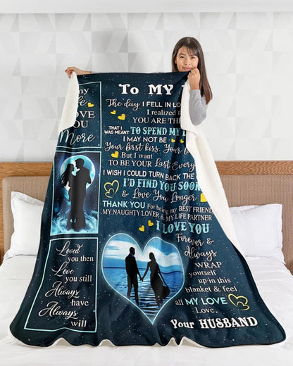 BLANKET FOR WIFE FROM HUSBAND – COMFORT & WARMTH GIFT Sherpa Fleece Blanket (SKU-CHAU-B11)